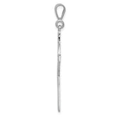 14K White Gold Celtic Cross Charm with Polished Rhodium Finish